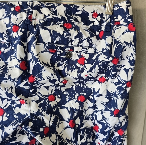 Tommy Hilfiger Women's Blue Cropped Floral Pants Size 6 Colorful Summer - Picture 9 of 11